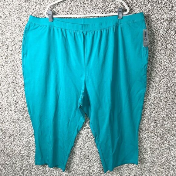 Catherine’s Capris Women’s 4X Suprema Collection Teal Pants Plus Size NWT - Picture 1 of 9
